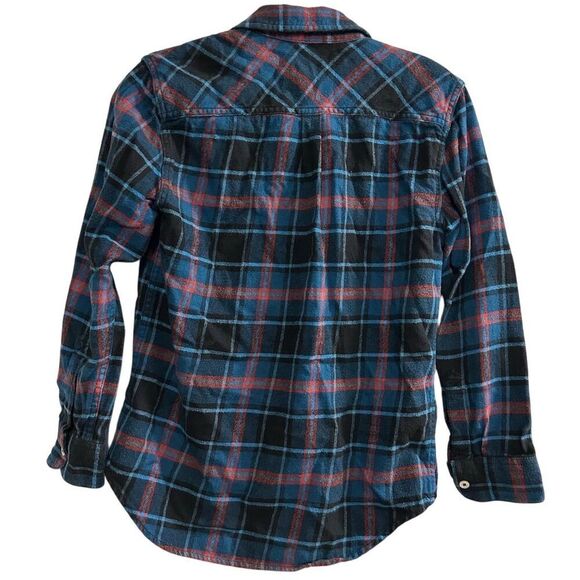 Tucker + Tate Boys' Blue Plaid Flannel Button-Up Shirt Size 10-12 - Picture 9 of 12